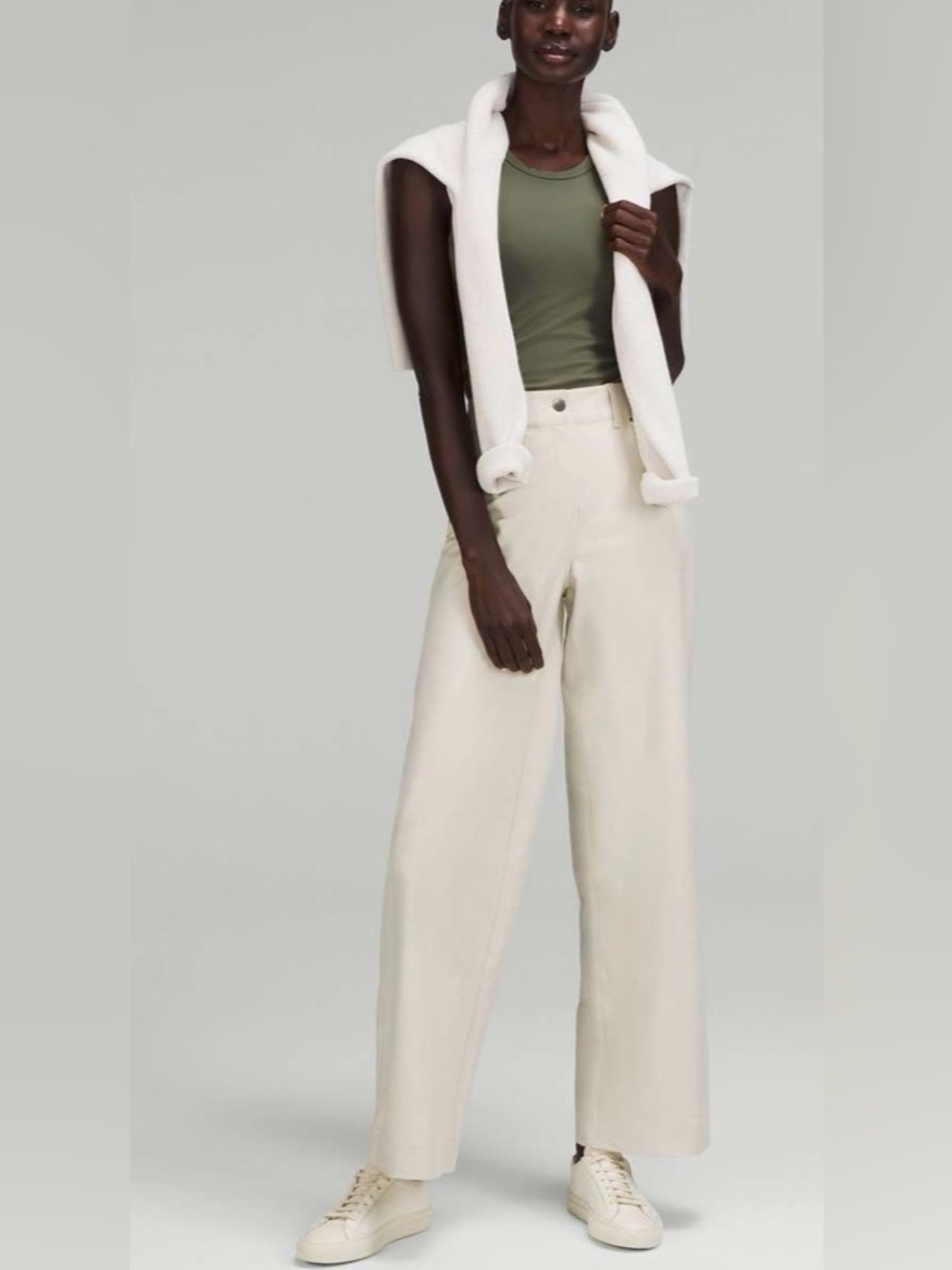 NWT Lululemon athletica Bone Wide Leg City Sleek Pants